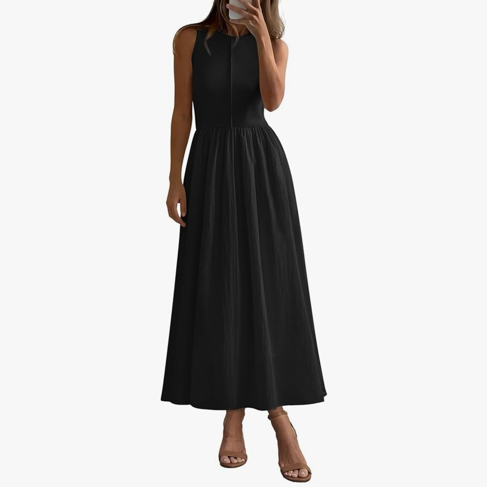 Chic Black Sleeveless Maxi Dress